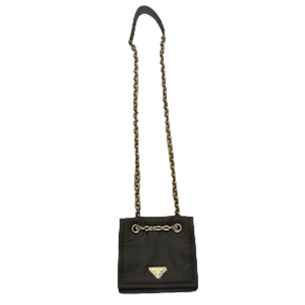Prada Tessuto Nylon Chain Crossbody Shoulder Bag Black - Picture 6 of 16
